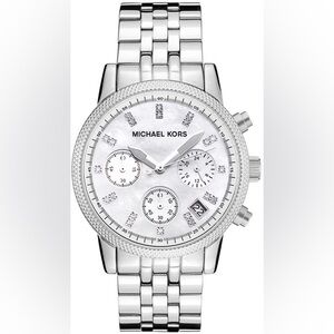Michael Kors Ritz Silver Tone Mother of Pearl Stainless Steel Watch  - MK5020